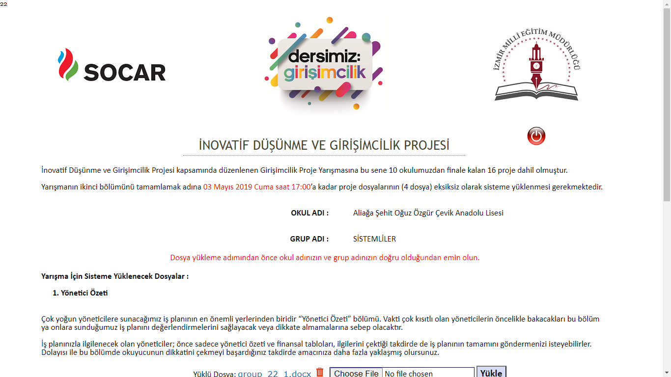 Dersimiz Girişimcilik Proje Sayfası